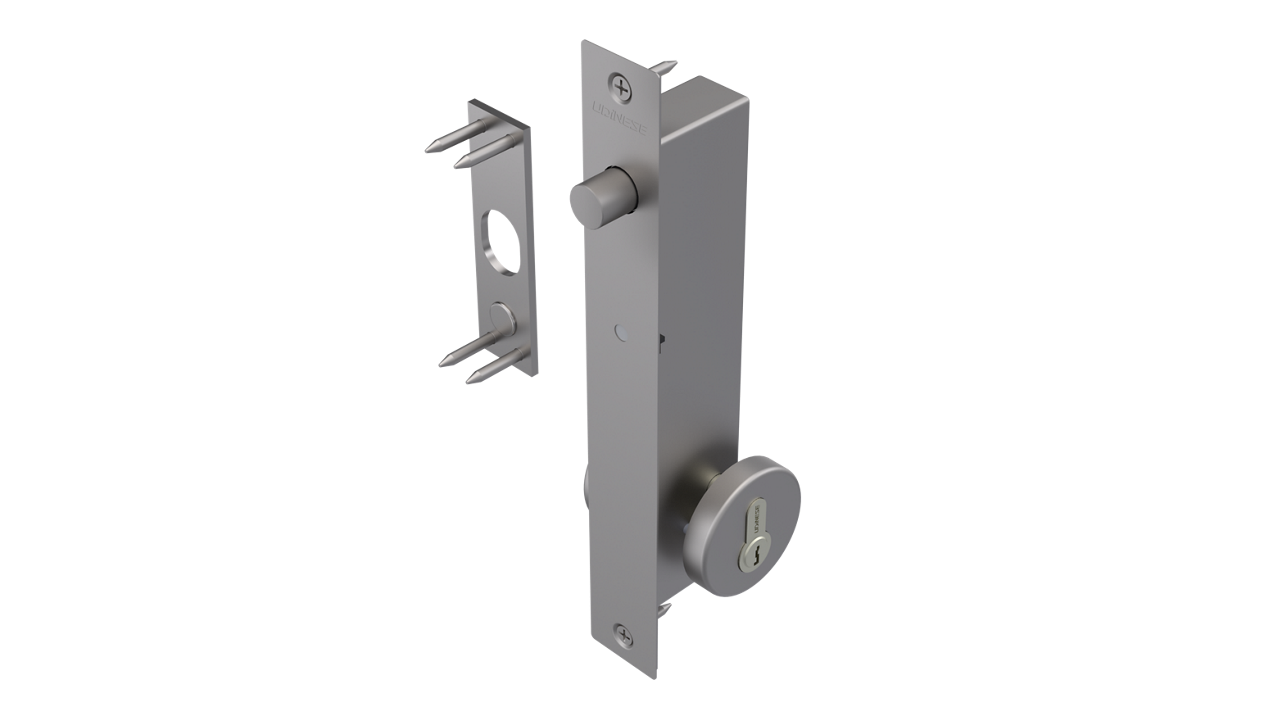 FECHADURA SOLENOIDE FALHA FECHADA C/ CILINDRO EURO INX